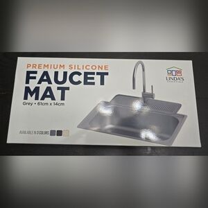 24 Inch Silicone Faucet Mat for Kitchen Sink Splash Guard Behind Faucet-Gray